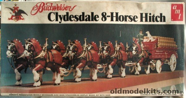AMT 1/20 Budweiser Clydesdale 8-Horse Hitch and Wagon, 7702 plastic model kit